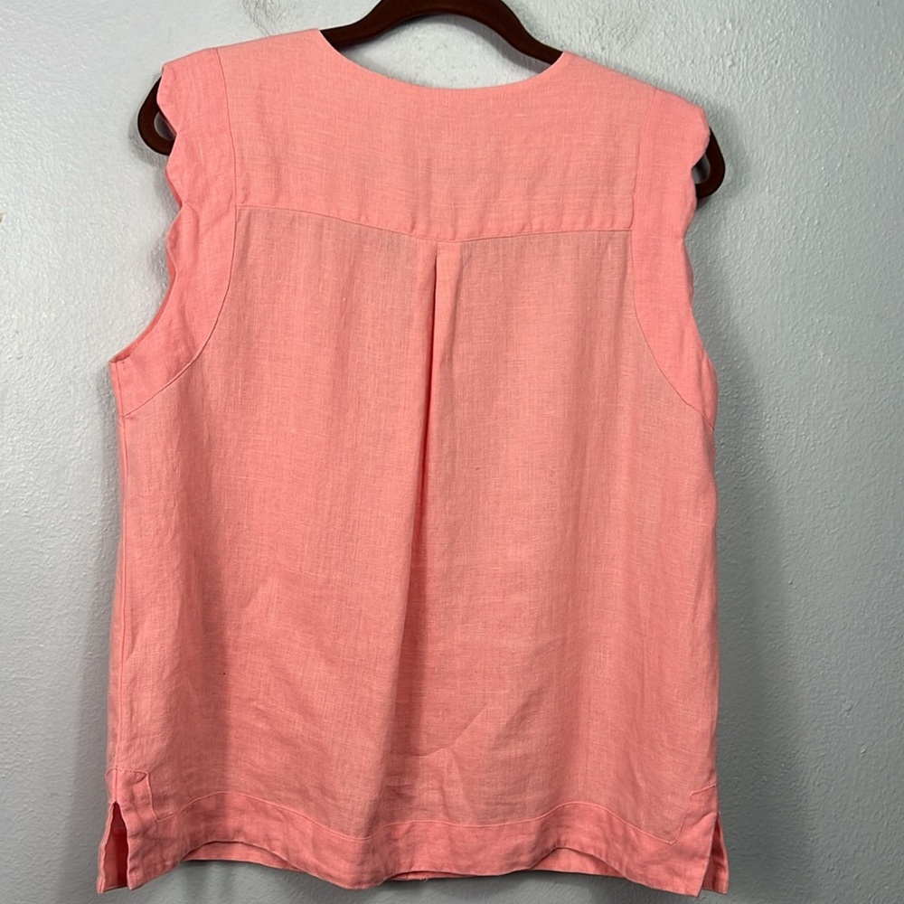 Ivy Jane Linen Pink Sleeveless V-Neck Top Medium - Picture 7 of 7